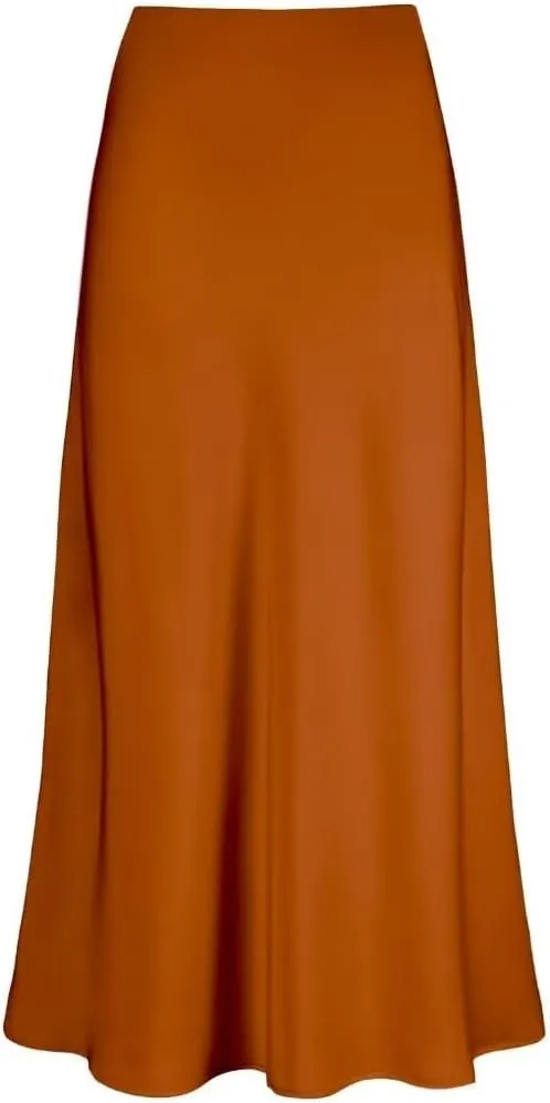Womens Skirt High Waisted Skirts Satin Skirt Midi Silk Skirts for Women Skirts for Women Trendy